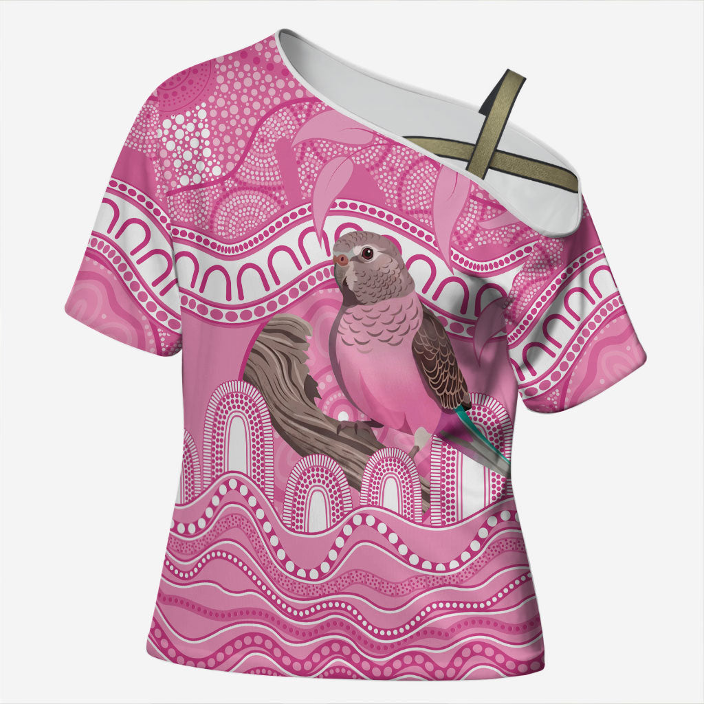 Indigenous Australia Bourkie Cross Shoulder Shirt Aussie Bourke's Parrot Aboriginal Art