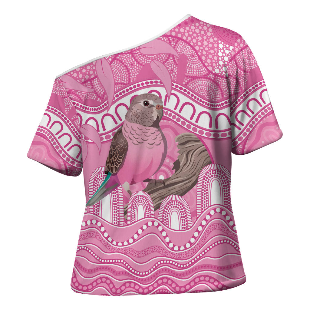 Indigenous Australia Bourkie Cross Shoulder Shirt Aussie Bourke's Parrot Aboriginal Art