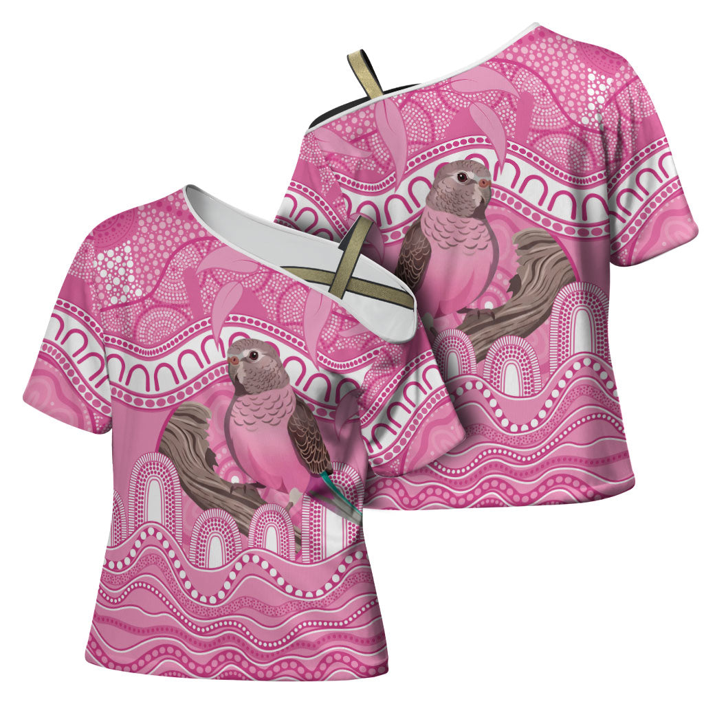 Indigenous Australia Bourkie Cross Shoulder Shirt Aussie Bourke's Parrot Aboriginal Art