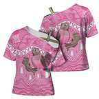 Indigenous Australia Bourkie Cross Shoulder Shirt Aussie Bourke's Parrot Aboriginal Art