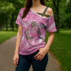 Indigenous Australia Bourkie Cross Shoulder Shirt Aussie Bourke's Parrot Aboriginal Art