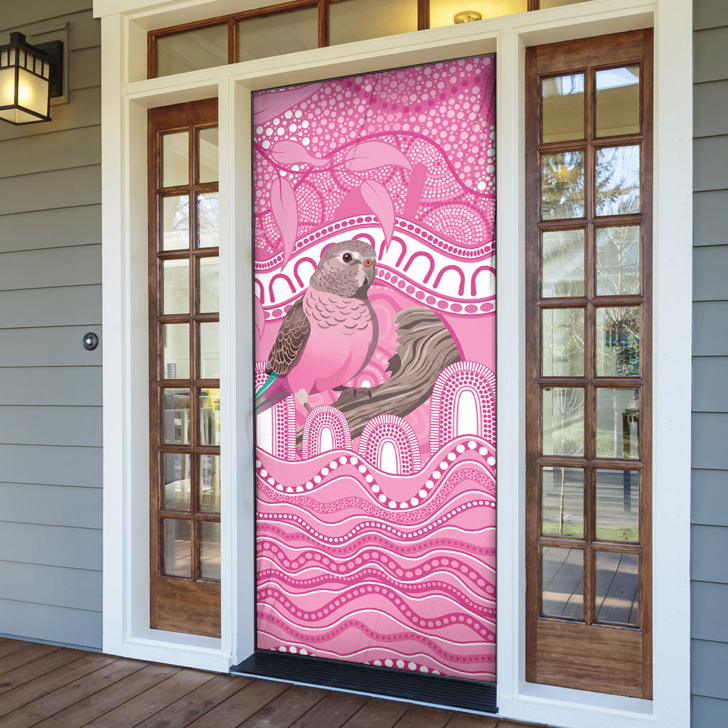 Indigenous Australia Bourkie Door Cover Aussie Bourke's Parrot Aboriginal Art