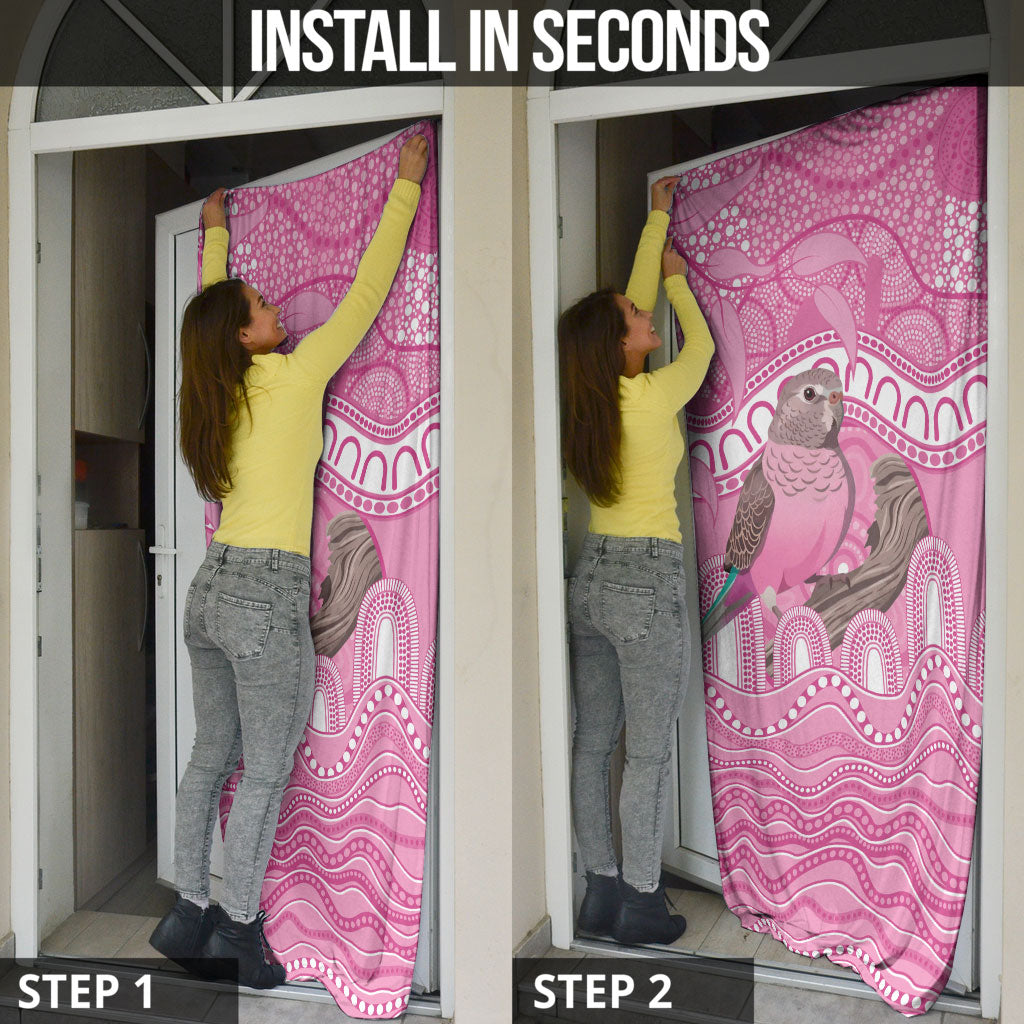 Indigenous Australia Bourkie Door Cover Aussie Bourke's Parrot Aboriginal Art