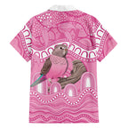 Indigenous Australia Bourkie Family Matching Long Sleeve Bodycon Dress and Hawaiian Shirt Aussie Bourke's Parrot Aboriginal Art