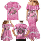 Indigenous Australia Bourkie Family Matching Mermaid Dress and Hawaiian Shirt Aussie Bourke's Parrot Aboriginal Art
