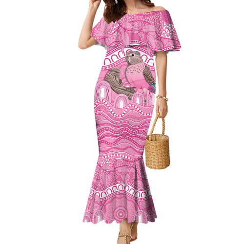 Indigenous Australia Bourkie Family Matching Mermaid Dress and Hawaiian Shirt Aussie Bourke's Parrot Aboriginal Art