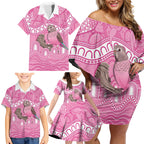 Indigenous Australia Bourkie Family Matching Off Shoulder Short Dress and Hawaiian Shirt Aussie Bourke's Parrot Aboriginal Art