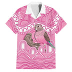 Indigenous Australia Bourkie Family Matching Off Shoulder Short Dress and Hawaiian Shirt Aussie Bourke's Parrot Aboriginal Art