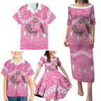 Indigenous Australia Bourkie Family Matching Puletasi and Hawaiian Shirt Aussie Bourke's Parrot Aboriginal Art