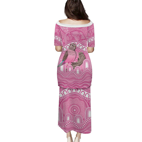 Indigenous Australia Bourkie Family Matching Puletasi and Hawaiian Shirt Aussie Bourke's Parrot Aboriginal Art