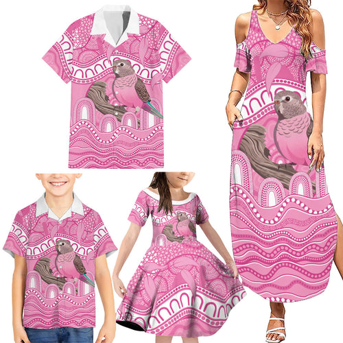Indigenous Australia Bourkie Family Matching Summer Maxi Dress and Hawaiian Shirt Aussie Bourke's Parrot Aboriginal Art