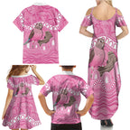Indigenous Australia Bourkie Family Matching Summer Maxi Dress and Hawaiian Shirt Aussie Bourke's Parrot Aboriginal Art