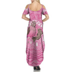 Indigenous Australia Bourkie Family Matching Summer Maxi Dress and Hawaiian Shirt Aussie Bourke's Parrot Aboriginal Art