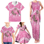 Indigenous Australia Bourkie Family Matching Tank Maxi Dress and Hawaiian Shirt Aussie Bourke's Parrot Aboriginal Art
