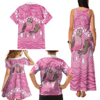 Indigenous Australia Bourkie Family Matching Tank Maxi Dress and Hawaiian Shirt Aussie Bourke's Parrot Aboriginal Art