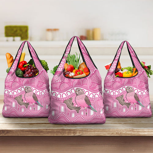 Indigenous Australia Bourkie Grocery Bag Aussie Bourke's Parrot Aboriginal Art