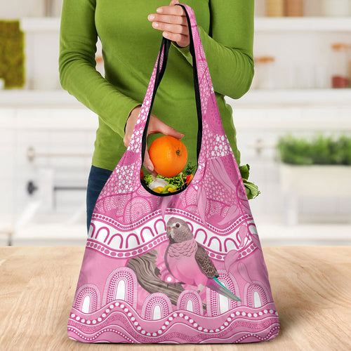 Indigenous Australia Bourkie Grocery Bag Aussie Bourke's Parrot Aboriginal Art
