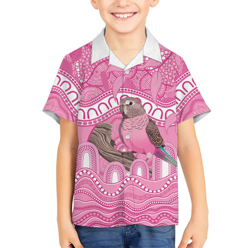 Indigenous Australia Bourkie Kid Hawaiian Shirt Aussie Bourke's Parrot Aboriginal Art