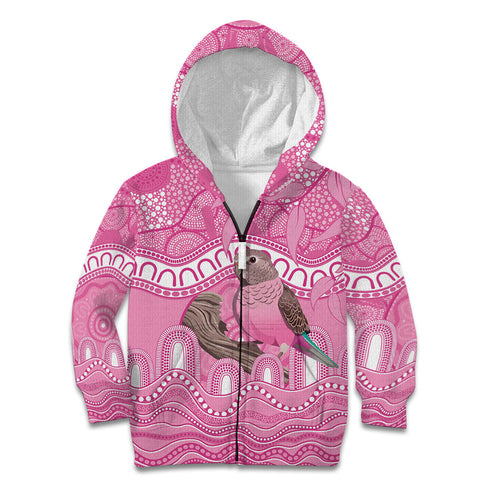 Indigenous Australia Bourkie Kid Hoodie Aussie Bourke's Parrot Aboriginal Art