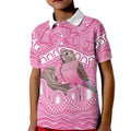 Indigenous Australia Bourkie Kid Polo Shirt Aussie Bourke's Parrot Aboriginal Art