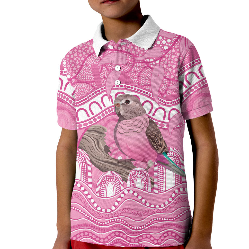 Indigenous Australia Bourkie Kid Polo Shirt Aussie Bourke's Parrot Aboriginal Art