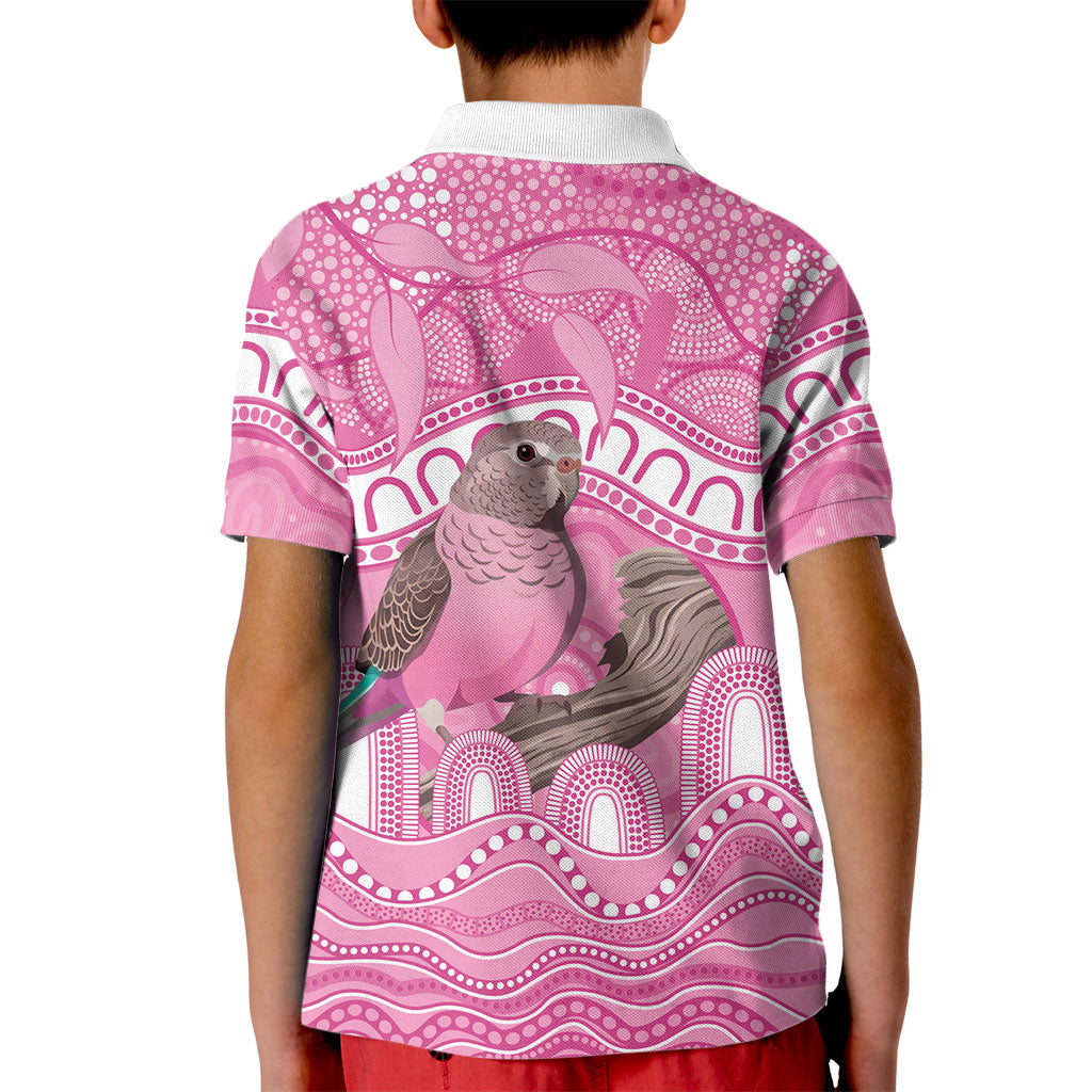 Indigenous Australia Bourkie Kid Polo Shirt Aussie Bourke's Parrot Aboriginal Art