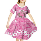 Indigenous Australia Bourkie Kid Short Sleeve Dress Aussie Bourke's Parrot Aboriginal Art