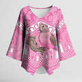 Indigenous Australia Bourkie Kimono Sleeve Blouse Aussie Bourke's Parrot Aboriginal Art