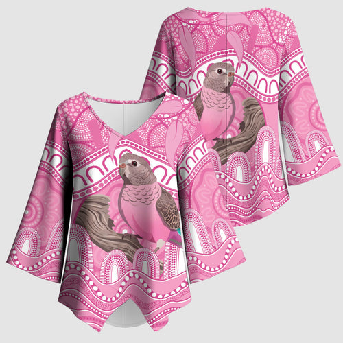 Indigenous Australia Bourkie Kimono Sleeve Blouse Aussie Bourke's Parrot Aboriginal Art