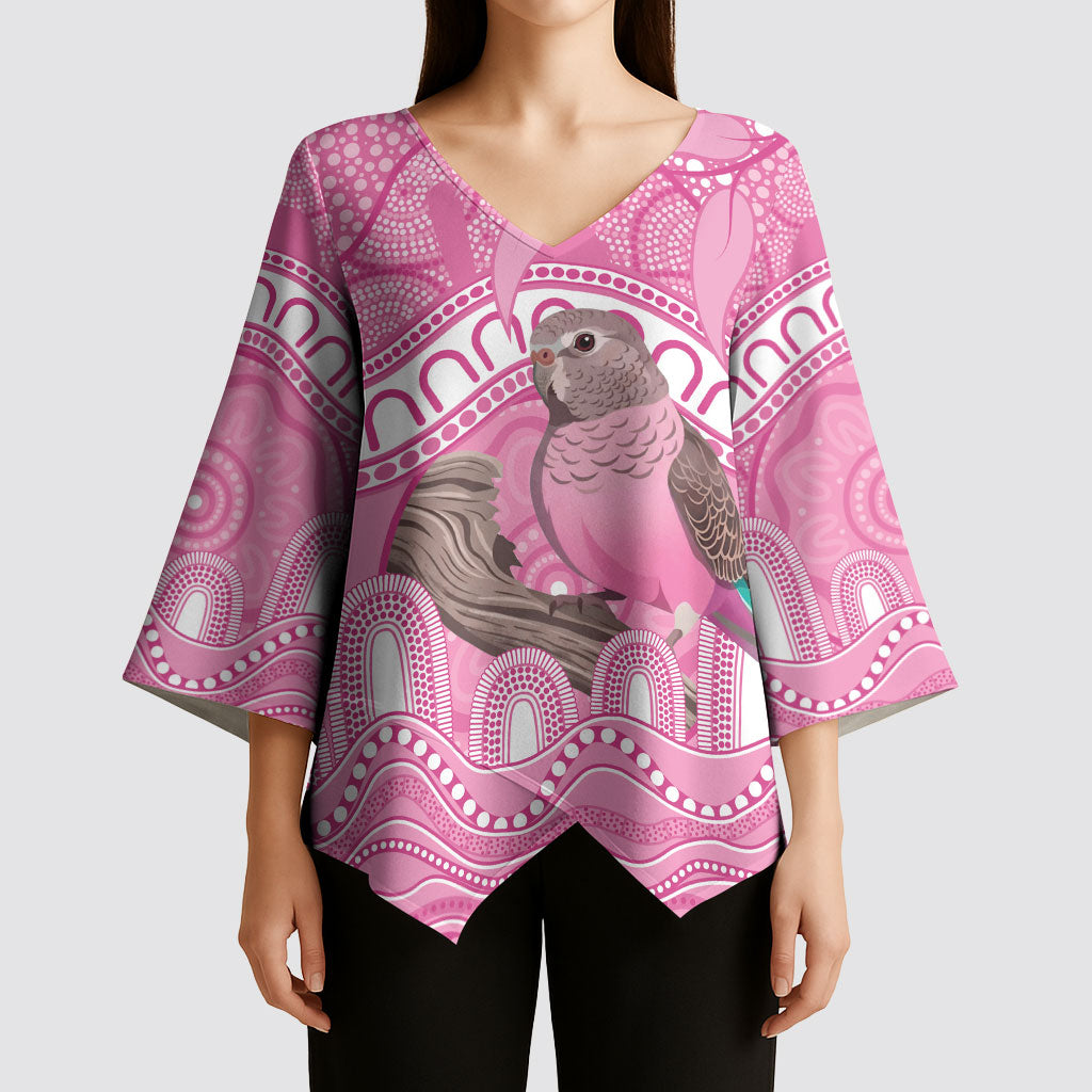Indigenous Australia Bourkie Kimono Sleeve Blouse Aussie Bourke's Parrot Aboriginal Art