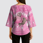 Indigenous Australia Bourkie Kimono Sleeve Blouse Aussie Bourke's Parrot Aboriginal Art