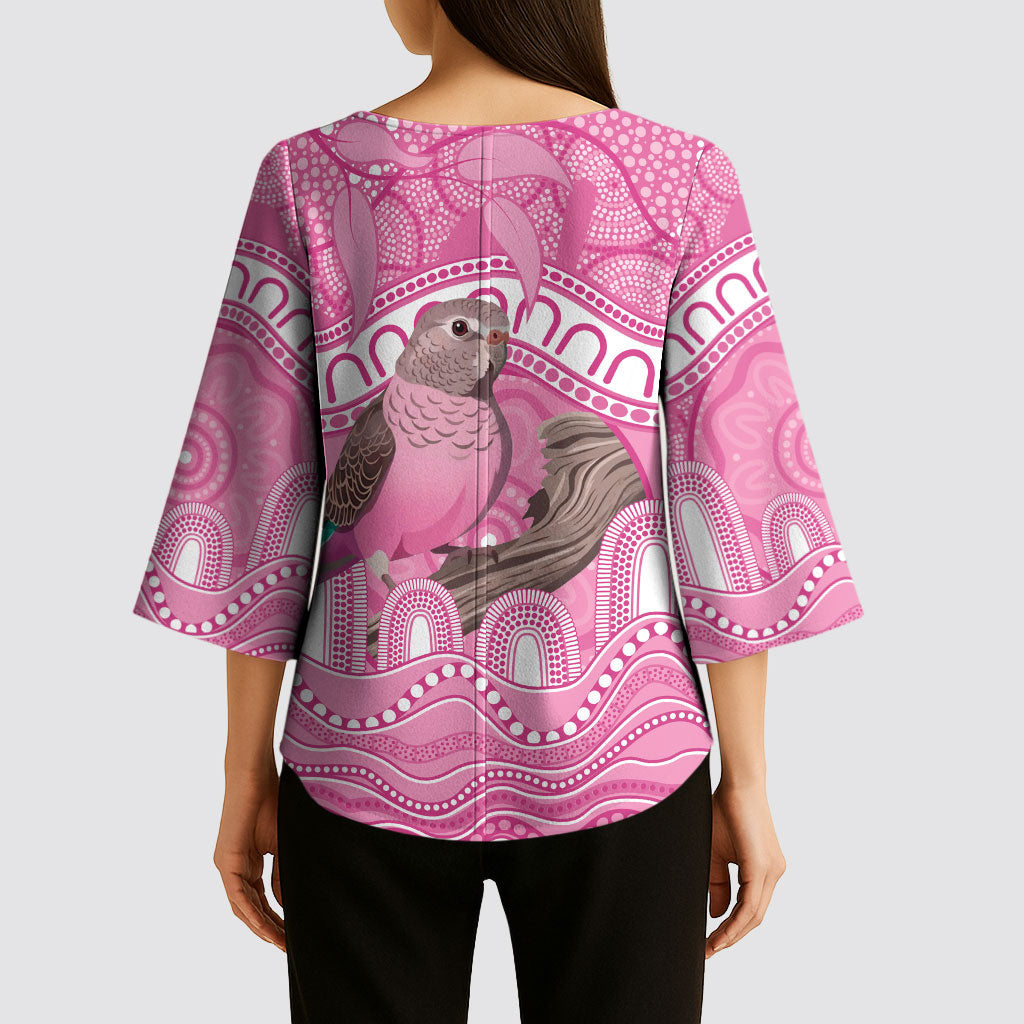 Indigenous Australia Bourkie Kimono Sleeve Blouse Aussie Bourke's Parrot Aboriginal Art