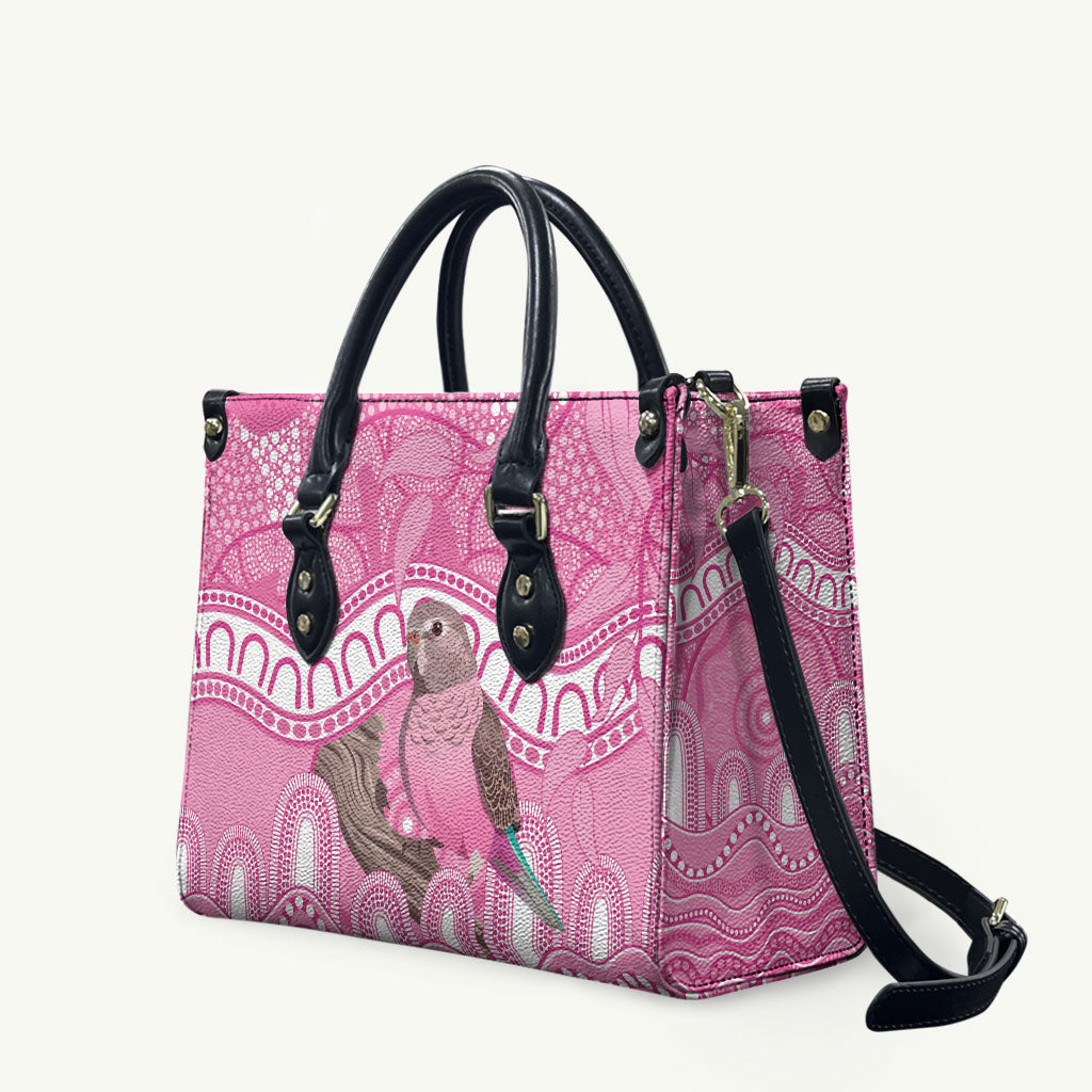 Indigenous Australia Bourkie Leather Bag Aussie Bourke's Parrot Aboriginal Art