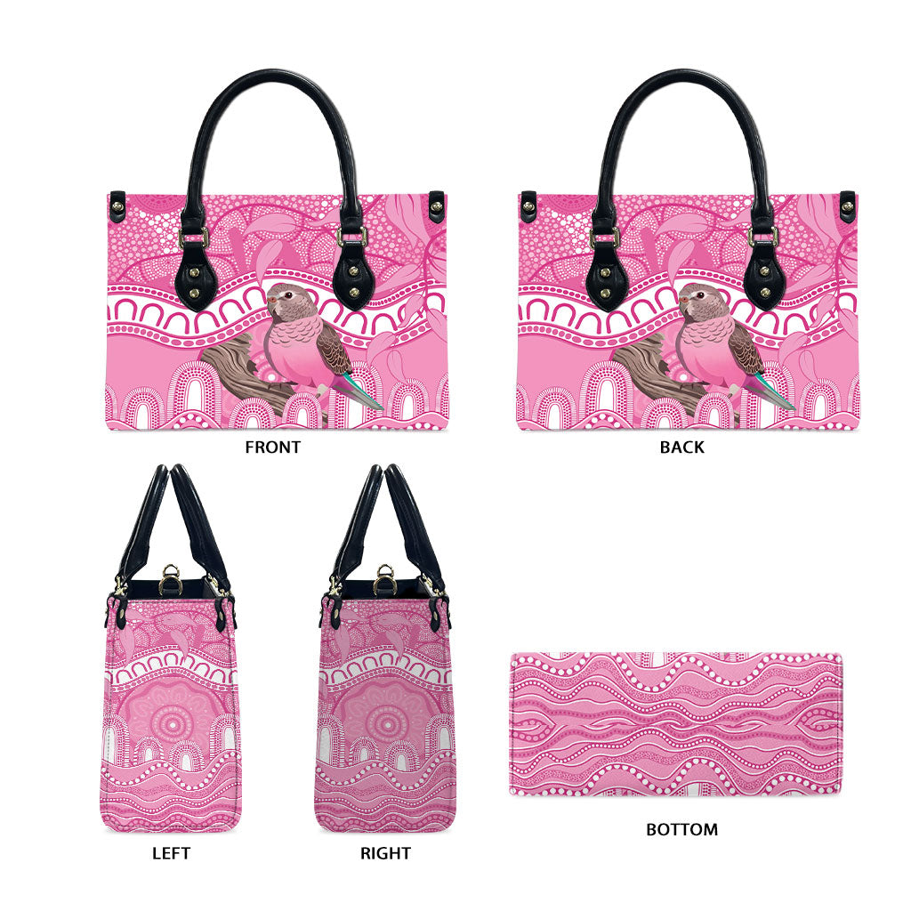 Indigenous Australia Bourkie Leather Bag Aussie Bourke's Parrot Aboriginal Art