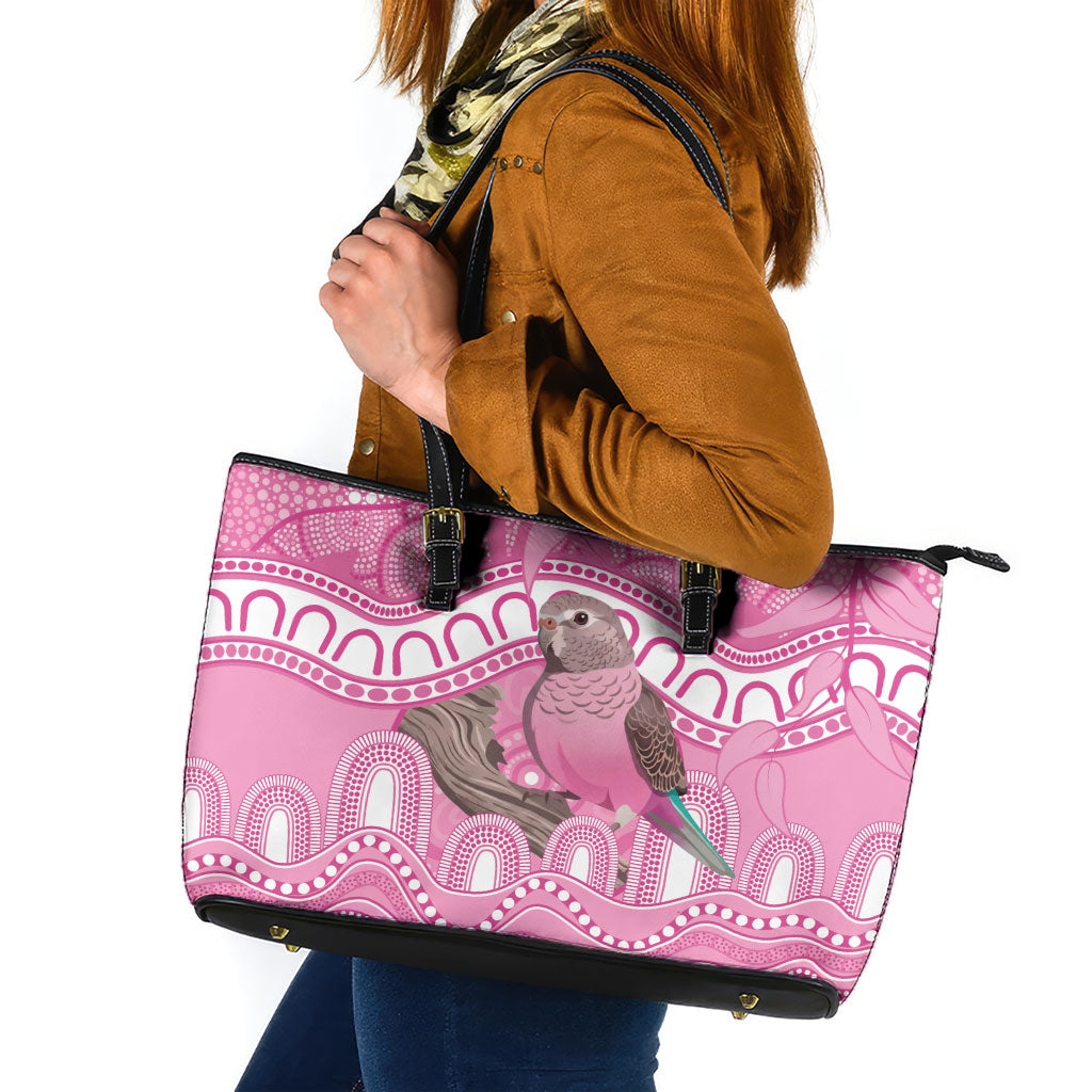 Indigenous Australia Bourkie Leather Tote Bag Aussie Bourke's Parrot Aboriginal Art