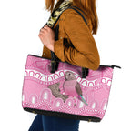 Indigenous Australia Bourkie Leather Tote Bag Aussie Bourke's Parrot Aboriginal Art