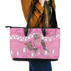 Indigenous Australia Bourkie Leather Tote Bag Aussie Bourke's Parrot Aboriginal Art