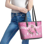 Indigenous Australia Bourkie Leather Tote Bag Aussie Bourke's Parrot Aboriginal Art
