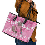 Indigenous Australia Bourkie Leather Tote Bag Aussie Bourke's Parrot Aboriginal Art