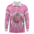 Indigenous Australia Bourkie Long Sleeve Polo Shirt Aussie Bourke's Parrot Aboriginal Art