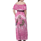 Indigenous Australia Bourkie Off Shoulder Maxi Dress Aussie Bourke's Parrot Aboriginal Art