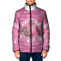 Indigenous Australia Bourkie Padded Jacket Aussie Bourke's Parrot Aboriginal Art