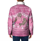 Indigenous Australia Bourkie Padded Jacket Aussie Bourke's Parrot Aboriginal Art