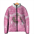 Indigenous Australia Bourkie Padded Jacket Aussie Bourke's Parrot Aboriginal Art
