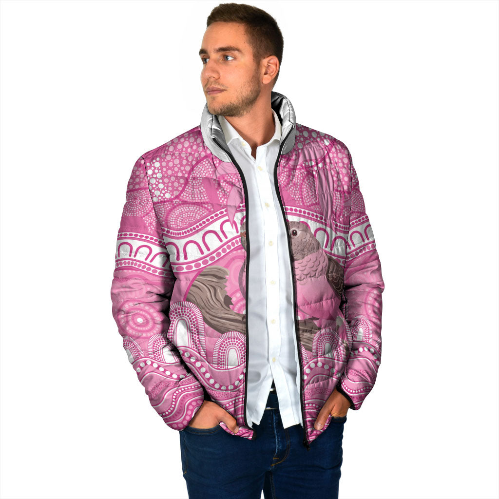 Indigenous Australia Bourkie Padded Jacket Aussie Bourke's Parrot Aboriginal Art