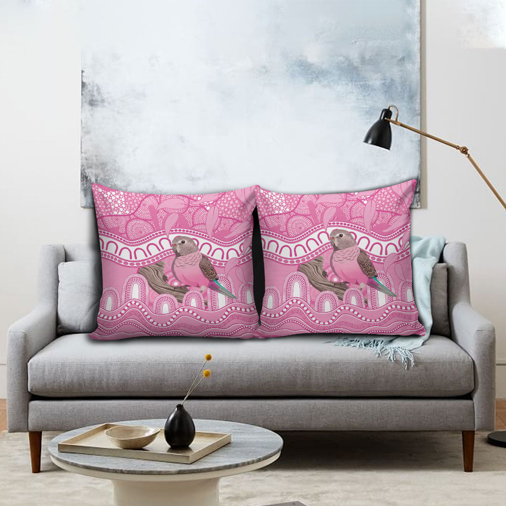 Indigenous Australia Bourkie Pillow Cover Aussie Bourke's Parrot Aboriginal Art