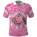 Indigenous Australia Bourkie Polo Shirt Aussie Bourke's Parrot Aboriginal Art