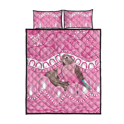 Indigenous Australia Bourkie Quilt Bed Set Aussie Bourke's Parrot Aboriginal Art