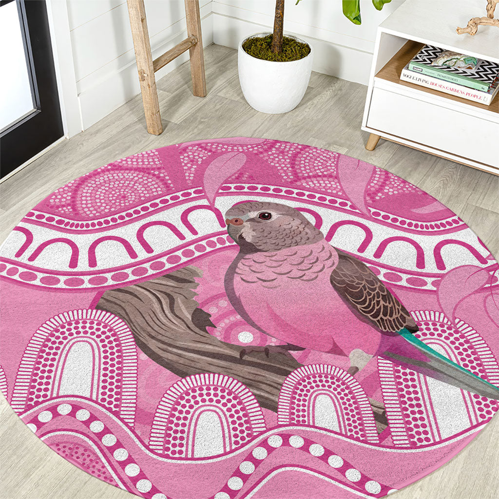 Indigenous Australia Bourkie Round Carpet Aussie Bourke's Parrot Aboriginal Art