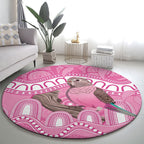 Indigenous Australia Bourkie Round Carpet Aussie Bourke's Parrot Aboriginal Art